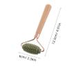 PACKOVE Jade Face Roller Massager with Wooden Handle Natural Skin Care Tool for Neck Face Eyes Promotes Relaxation Enhances Skin Texture Elasticity for Home Travel Use view 2