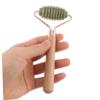 PACKOVE Jade Face Roller Massager with Wooden Handle Natural Skin Care Tool for Neck Face Eyes Promotes Relaxation Enhances Skin Texture Elasticity for Home Travel Use view 4