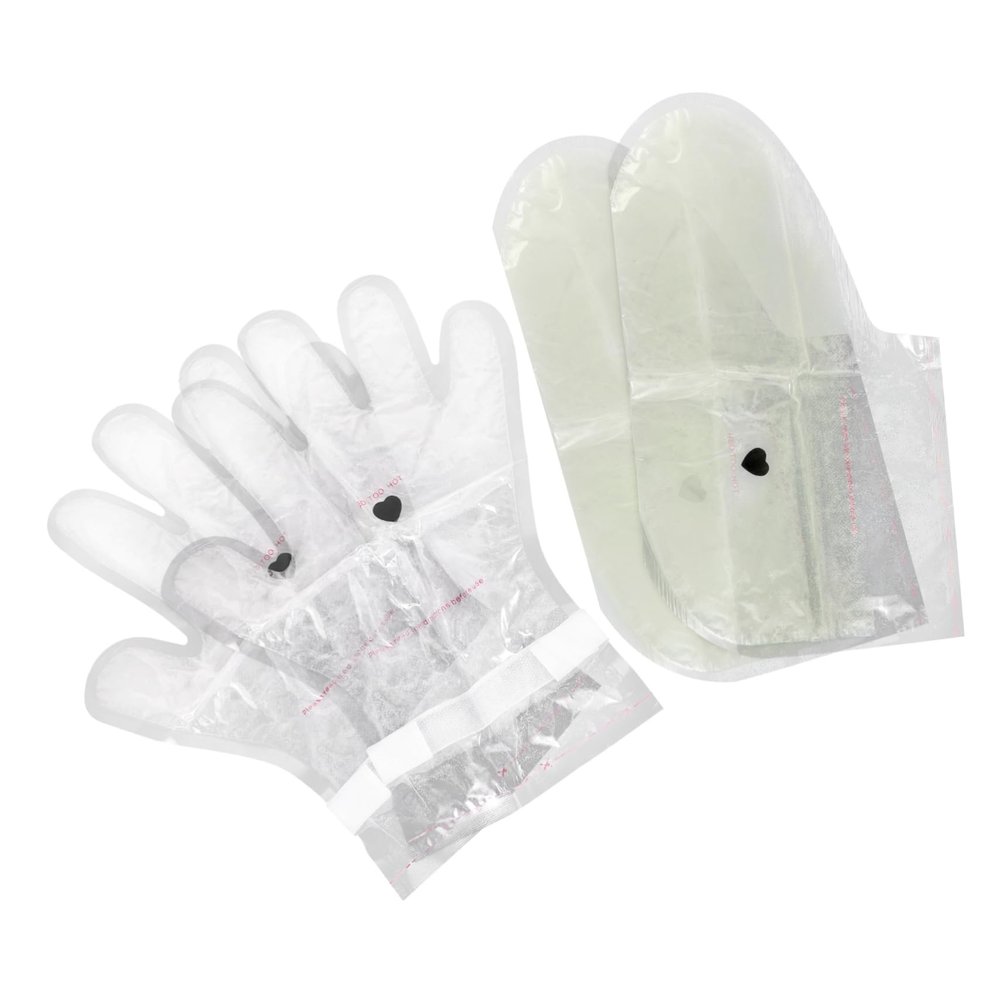 PartyKindom 1 Set Moisturizing Gloves with Paraffin Wax Covers for Hydrating for Dead Skin Removal and Nourishment Convenient Home Care Accessory