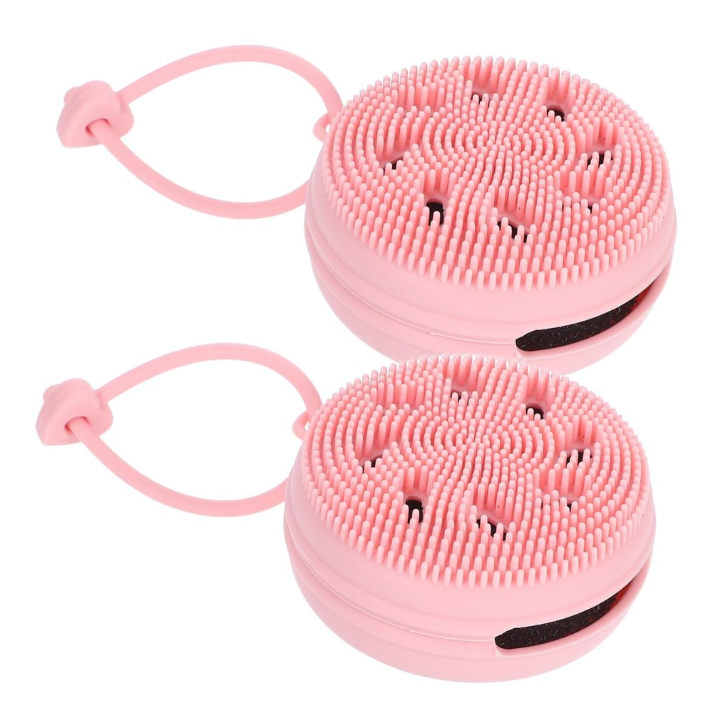 CALLARON 2pcs Soft Silicone Facial Brush for Skin Cleansing Multi-Function Manual Exfoliating Tool for Skin Types Travel-Friendly