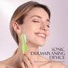 Sonic Dermaplane Razor for Women Face, Dermaplaning Tool for Face, Sonic Edge Technology, Facial Hair Removal for Women, Peach Fuzz with 8 Replaceable Blades(Green) view 2
