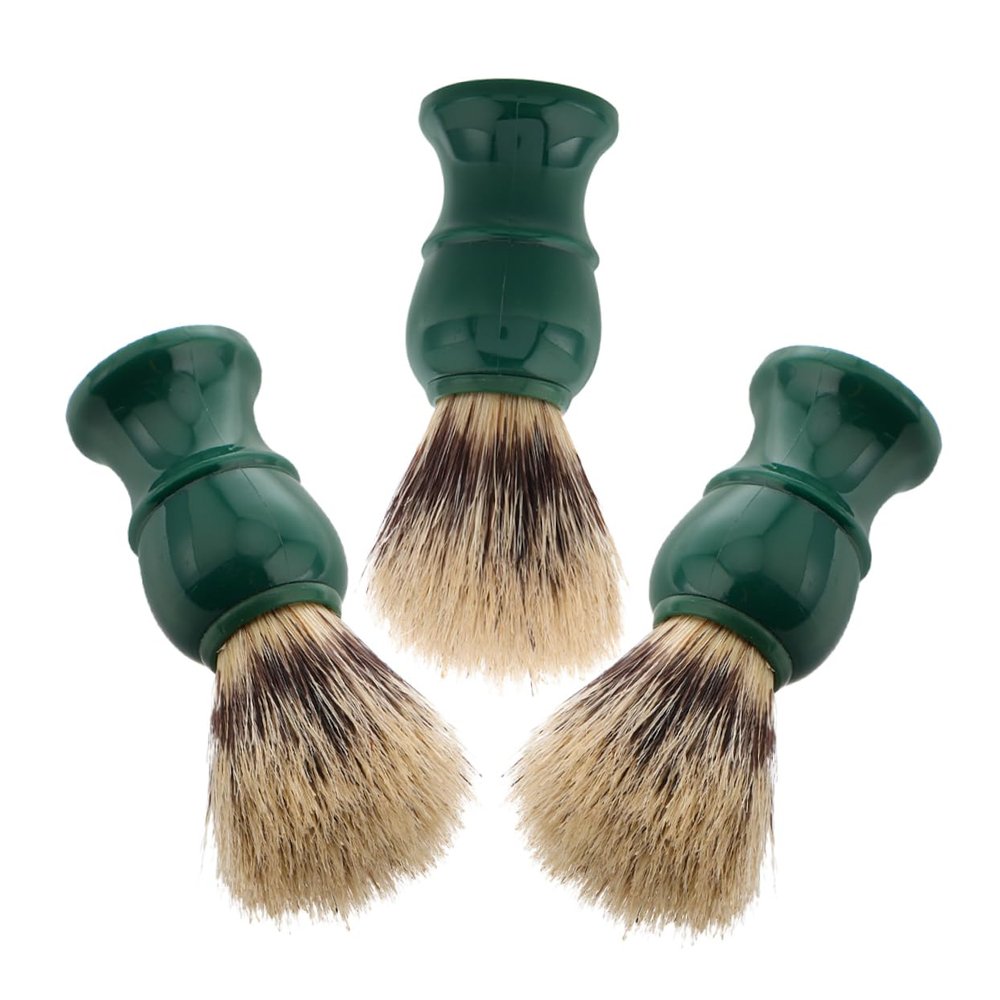 CALLARON 3pcs Men's Facial Shaving Brush Set Portable Beard Brush Wooden Handle and Soft Bristles for Daily Grooming
