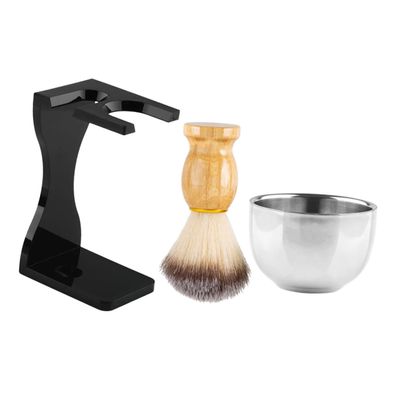 DEARMAMY 1 Set Home Beard Grooming Shaving Brush Shaving Bowl and Brush Holder for