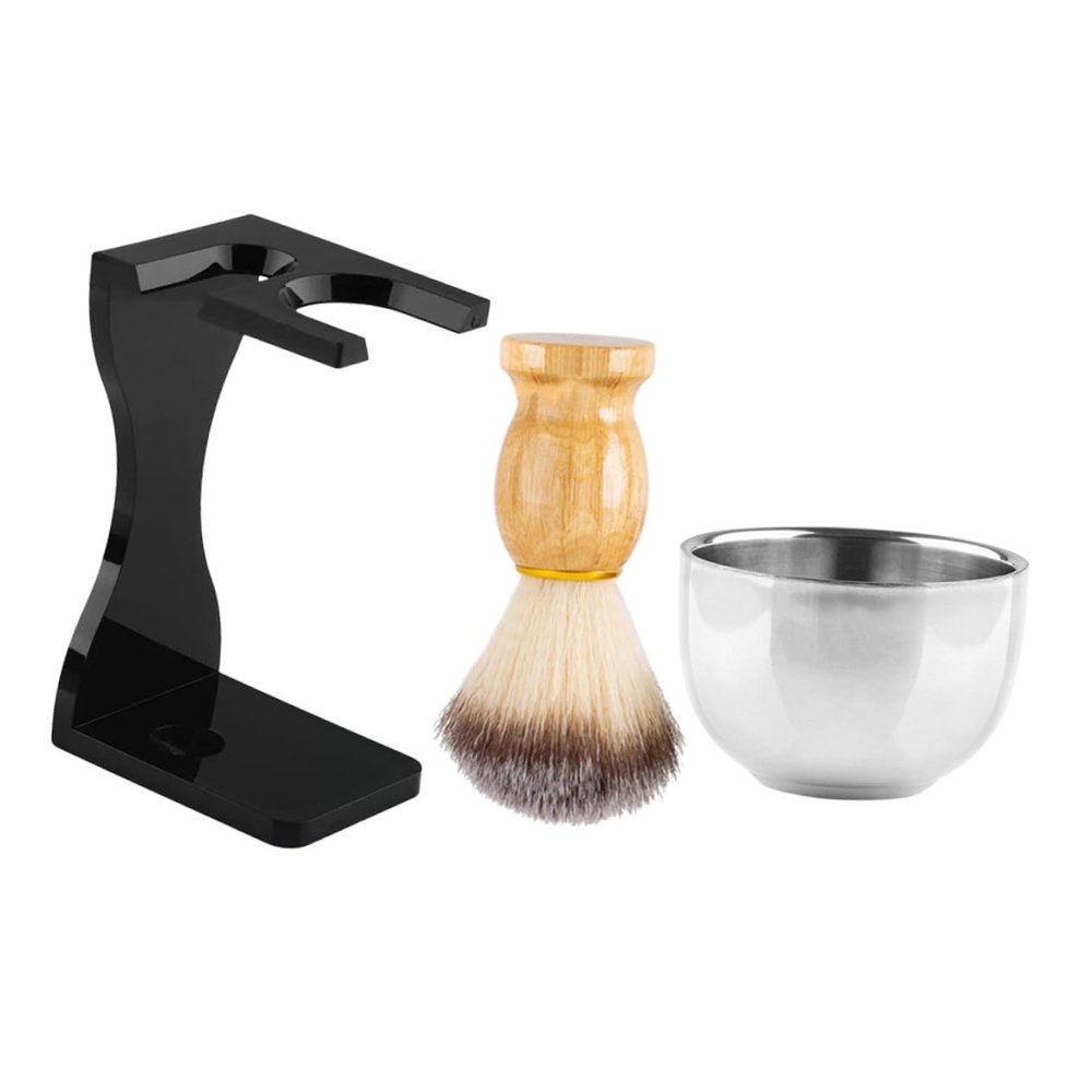 DEARMAMY 1 Set Home Beard Grooming Shaving Brush Shaving Bowl and Brush Holder for