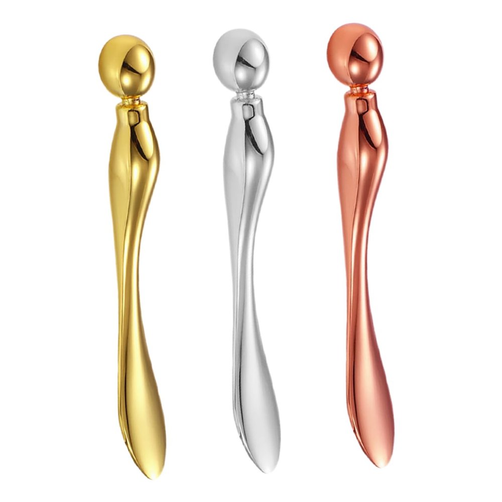 SHERCHPRY 3pcs Eye Cream Applicator: Zinc Alloy Eye Cream Applicator Stick - Facial Beauty Tool For Skincare - Facial Roller For Travel