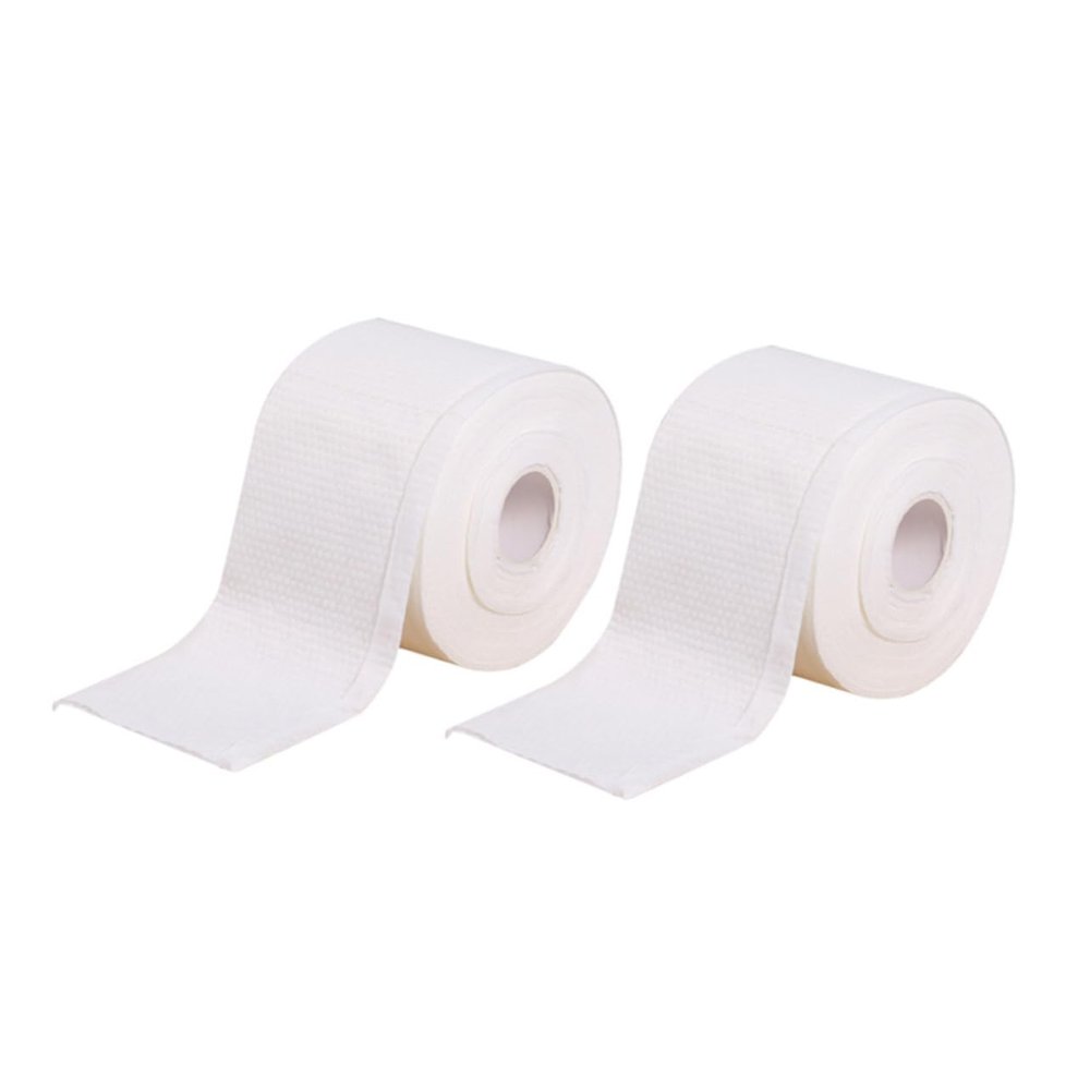 DINHEAROM 2 Rolls Thicker Disposable Cotton Face Towels Versatile Cleansing Towelette for Makeup Removal and Daily for Travel and Outdoor Use