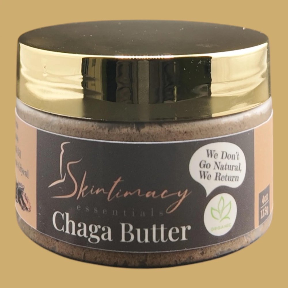 High FrequencTea Organic Chaga Butter with Shea and Cocoa Butter, Natural Skin Care, 4oz and 8oz (4oz)