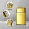 Savage Foil Shaver for Men, Professional Reciprocating Dual Blade Double Gold Foil Shaver, Hypoallergenic, Rechargeable 90 Minute Runtime, Plug and Play, Gold Metal Body, Kyoto Design, Rotary Motor view 2