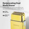 Savage Foil Shaver for Men, Professional Reciprocating Dual Blade Double Gold Foil Shaver, Hypoallergenic, Rechargeable 90 Minute Runtime, Plug and Play, Gold Metal Body, Kyoto Design, Rotary Motor view 4