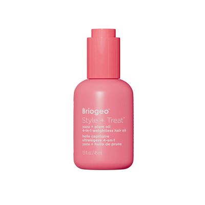 Briogeo Style + Treat Yuzu + Plum 4-in-1 Weightless Hair Oil  Silicone-Free Oil for Heat Protection, Frizz Control, Shine & Moisture  Fine to Medium Hair  Clean, Vegan Hair Treatment - 1.5 fl oz
