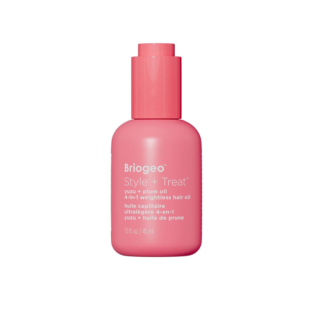 Briogeo Style + Treat Yuzu + Plum 4-in-1 Weightless Hair Oil Silicone-Free Oil for Heat Protection, Frizz Control, Shine & Moisture Fine to Medium Hair Clean, Vegan Hair Treatment - 1.5 fl oz