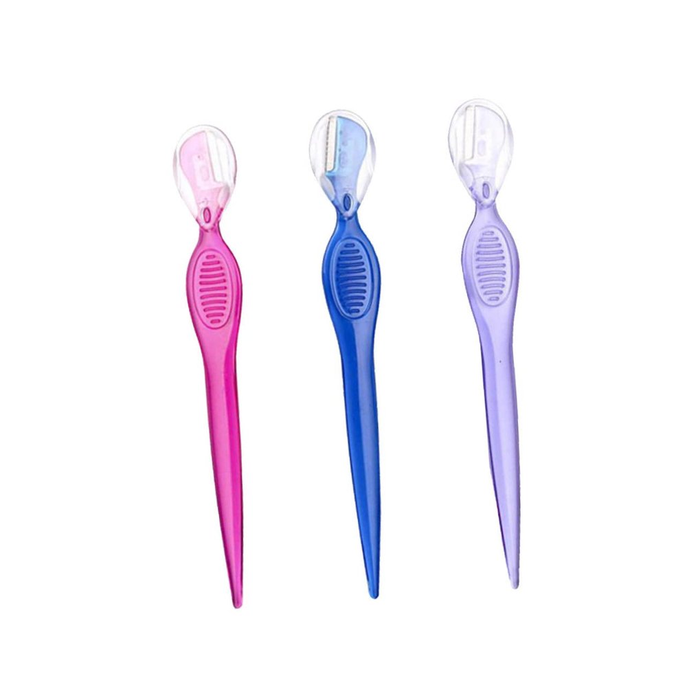 EXQUIMEUBLE 3pcs Delicate Eyebrow Eyebrow Razors Lightweight Design Easy to Clean Beauty Tools