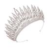 WRITWAA 1pc Bridal Crown Tiara Elegant Silver Wedding Headpiece Diamond Studded Design for Brides Lightweight Durable for Weddings Engagements Parties view 1