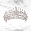 WRITWAA 1pc Bridal Crown Tiara Elegant Silver Wedding Headpiece Diamond Studded Design for Brides Lightweight Durable for Weddings Engagements Parties view 2