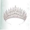 WRITWAA 1pc Bridal Crown Tiara Elegant Silver Wedding Headpiece Diamond Studded Design for Brides Lightweight Durable for Weddings Engagements Parties view 3