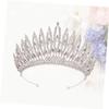 WRITWAA 1pc Bridal Crown Tiara Elegant Silver Wedding Headpiece Diamond Studded Design for Brides Lightweight Durable for Weddings Engagements Parties view 4