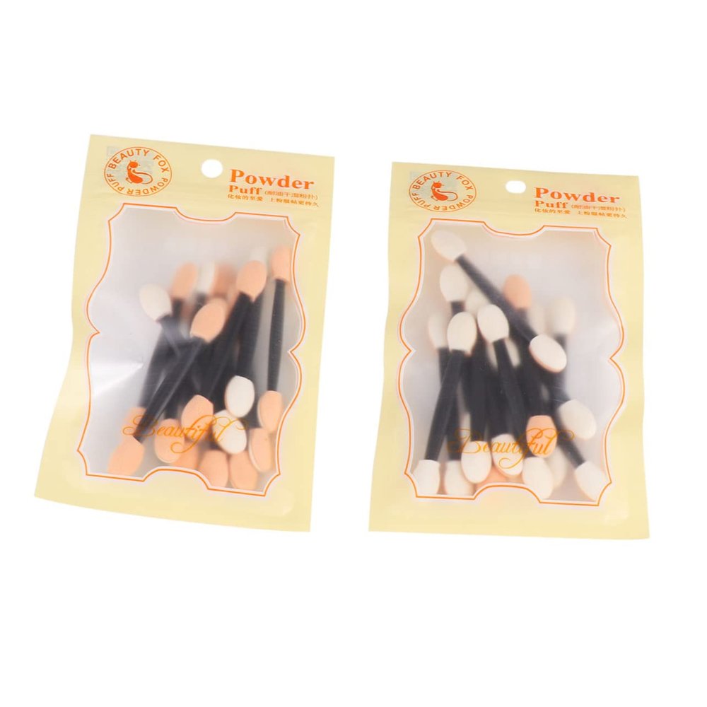PartyKindom 24Pcs Disposable Dual Sided Eyeshadow Applicators Soft Sponge Tips for Makeup Artists Beauty Shops for Eyeshadow Eyebrow and Face Glitter Applications