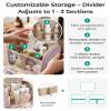 BAGSMART Puffy Travel Makeup Bag, Portable Hanging Toiletry Organizer with Removable Partition, Organizer for Travel-Sized Shampoo, Conditioner, Brushes Set, makeup Accessories, Camel view 2
