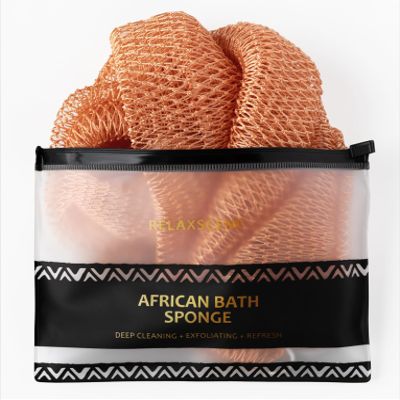 African Net Sponge Authentic - Exfoliating Back Scrub Bath Sponge with Knots - Afro Scrub Body Scrubber Exfoliator Washcloth - African Body Care Daily Use Shower Essentials