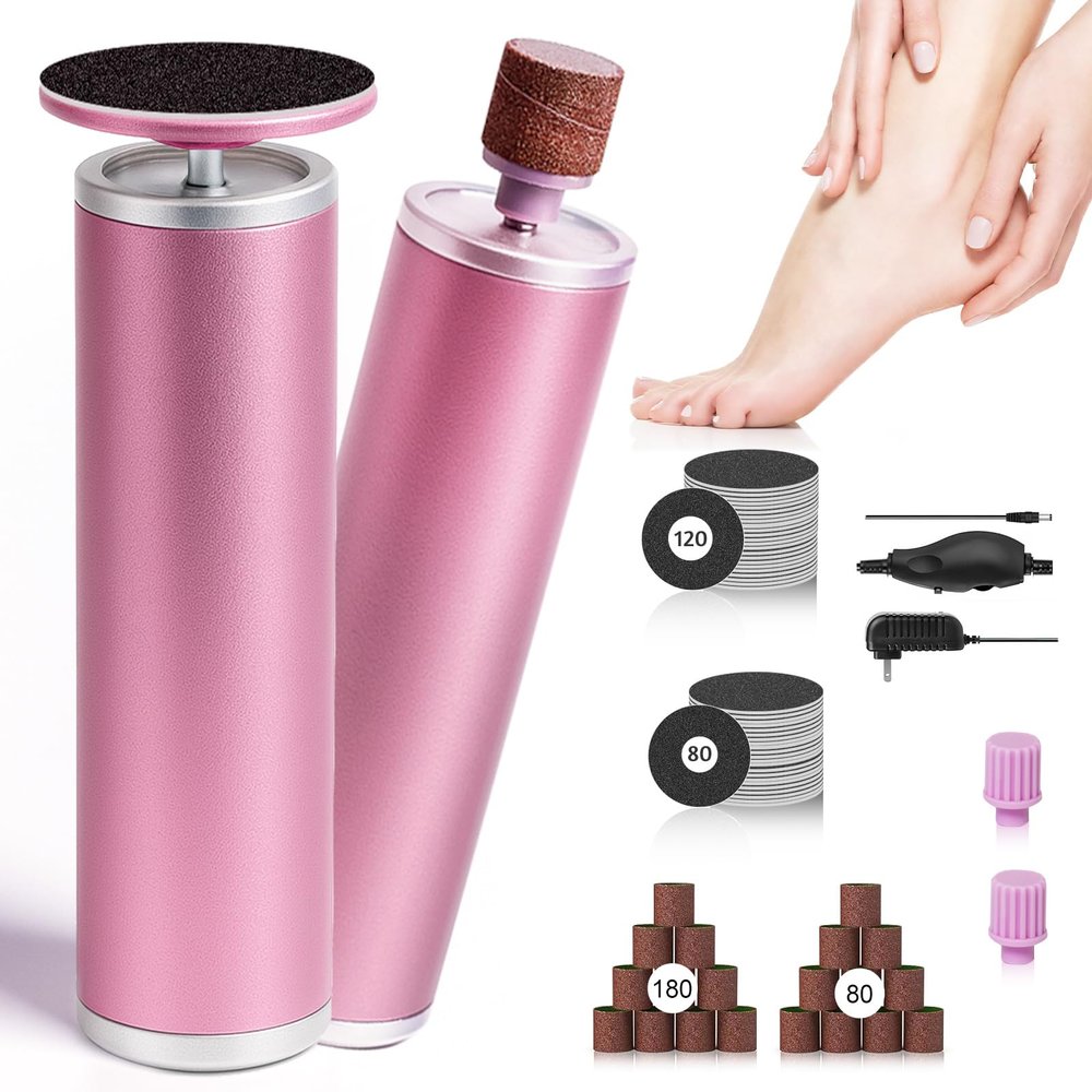 AiDwell Electric Foot Callus Remover with 80pcs Sandpape Discs, Professional 800RPM Aluminum, Callus Remover for Feet Pedicure Tool for Dead Skin and Calluses, Stepless Speed Control Foot File 2 in 1
