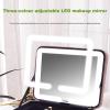 EHCBFCVN Pink Portable Three-Colour Makeup Case, Travel Beauty Storage Bag, Large Capacity Removable Compartment Design, With LED Mirror(Brown) view 4