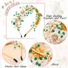 Urieo Bridal Wedding Headband Flower Green Hairband Crystal Bridesmaid Guest Hair Accessories for Women view 2