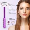 4-in-1 Germanium Stone Face Massager Beauty Roller for Up Lifting and Skin Care, Anti-Aging Beauty Tool with 3 Replaceable Heads - Jade Stone, Stainless Steel and 0.25mm Microneedle view 2