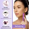 4-in-1 Germanium Stone Face Massager Beauty Roller for Up Lifting and Skin Care, Anti-Aging Beauty Tool with 3 Replaceable Heads - Jade Stone, Stainless Steel and 0.25mm Microneedle view 4