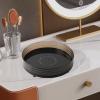 360 Rotating Makeup Organizer,Desktop Storage Tray, Multifunctional, Organization Display Case for Skincare Kitchen Vanity, Black view 4