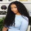 Curlyme Glueless Wigs Human Hair Pre Plucked Pre Cut Pre Bleached 7x5 Water Wave Lace Front Wigs Upgraded Drawstring Wear and Go Gluelesss Hair for Women Natural Hairline 20 Inch view 1