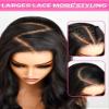 Curlyme Glueless Wigs Human Hair Pre Plucked Pre Cut Pre Bleached 7x5 Water Wave Lace Front Wigs Upgraded Drawstring Wear and Go Gluelesss Hair for Women Natural Hairline 20 Inch view 2