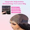 Curlyme Glueless Wigs Human Hair Pre Plucked Pre Cut Pre Bleached 7x5 Water Wave Lace Front Wigs Upgraded Drawstring Wear and Go Gluelesss Hair for Women Natural Hairline 20 Inch view 3