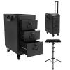 Fenjidrop Portable Tattoo Station on Wheels, 3-Drawer Tattoo Travel Case with Adjustable Armrest Stand, Lockable Storage for Tattoo Equipment & Supplies, Tattoo Workstation (Acrylic Panel) view 1