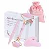 9 9PINE Jade Roller and Gua Sha Set, Face Massage Tools for Skincare,Facial Tools for Face, Neck, Eyes, for Enhanced Lymphatic Drainage, Self Care Gift for Men Women(Pink) view 1