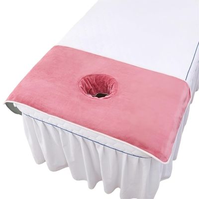 Massage Table Cover Towel with Face Cradle Hole, Premium Fitted Sheet with Locked Edges (Dusty Pink)