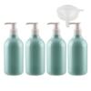 12PCS 300ml 10oz Refillable Empty Light Blue PET Plastic Lotion Pump Bottles, Shampoo Body Washing Cream Shower Gel Storage Holder Container Toiletries Liquid Dispenser + 2 x Funnel (4) view 1