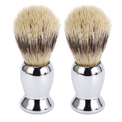 2Pcs Shaving Brush for Men, Long Soft Dense Brush Hair with Handle for Foaming Cream and Beard Shaving