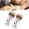 2Pcs Shaving Brush for Men, Long Soft Dense Brush Hair with Handle for Foaming Cream and Beard Shaving view 3