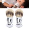 2Pcs Shaving Brush for Men, Long Soft Dense Brush Hair with Handle for Foaming Cream and Beard Shaving view 4