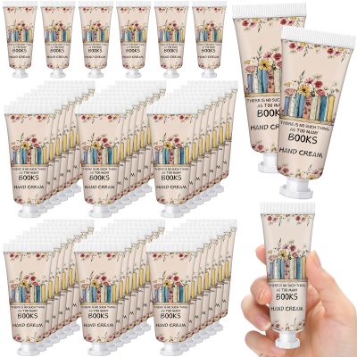 Leelosp 48 Pcs Book Lover Gifts Bulk Mini Christmas Hand Cream Book Lover Gift for Women Christmas Lotion Travel Size for Dry Cracked Hands Stocking Stuffer