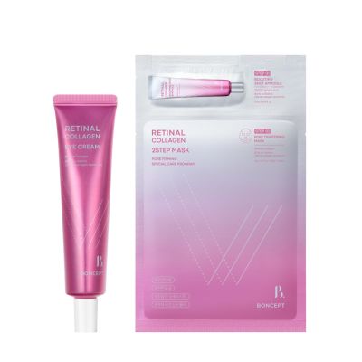 BONCEPT retinal collagen eye cream 1.01fl.oz. + 2 Step massk sheet 1ea, Firming & Wrinkle Care Duo, Korean Skincare