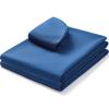 Comfyanno Massage Table Sheets Sets, 3 Pcs Professional Microfiber Massage Bed Cover Sheets, Soft, Light-Weight, Stain & Wrinkle Resistant, Includes Flat & Fitted Sheet, Face Cradle Cover - Dark Blue view 2