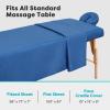 Comfyanno Massage Table Sheets Sets, 3 Pcs Professional Microfiber Massage Bed Cover Sheets, Soft, Light-Weight, Stain & Wrinkle Resistant, Includes Flat & Fitted Sheet, Face Cradle Cover - Dark Blue view 3