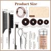 224Pcs Hair Styling Kits: Hair Wax Stick, 100 Clear Hair Elastics, 10 Invisible Hair Nets, 50 U Clips, 50 Bobby Pins, 4 Hair Buns, 3 Combs, 2 Loop Tools, All-in-One Set for Women Girls w/Storage Box view 2