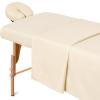 Comfyanno Massage Table Sheets Sets, 3 Pcs Professional Microfiber Massage Bed Cover Sheets, Soft, Light-Weight, Stain & Wrinkle Resistant, Includes Flat & Fitted Sheet, Face Cradle Cover - Natural view 1