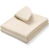 Comfyanno Massage Table Sheets Sets, 3 Pcs Professional Microfiber Massage Bed Cover Sheets, Soft, Light-Weight, Stain & Wrinkle Resistant, Includes Flat & Fitted Sheet, Face Cradle Cover - Natural view 2