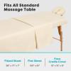 Comfyanno Massage Table Sheets Sets, 3 Pcs Professional Microfiber Massage Bed Cover Sheets, Soft, Light-Weight, Stain & Wrinkle Resistant, Includes Flat & Fitted Sheet, Face Cradle Cover - Natural view 3
