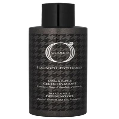 Barex Italiana Olioseta Italiano Gentiluomo Gel Defender for Hair and Beard Argan Linseed Oils 200 ml/ 6.7 flOz