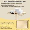 Salon Tray, Champagne Gold Salon Rolling Trays, Tattoo Service Trays Cart with Adjustable Height, Tattoo Tray on Wheels, Ideal Use As Tattoo Tray&Deantal Tray, No-Rusting view 2