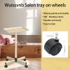 Salon Tray, Champagne Gold Salon Rolling Trays, Tattoo Service Trays Cart with Adjustable Height, Tattoo Tray on Wheels, Ideal Use As Tattoo Tray&Deantal Tray, No-Rusting view 3